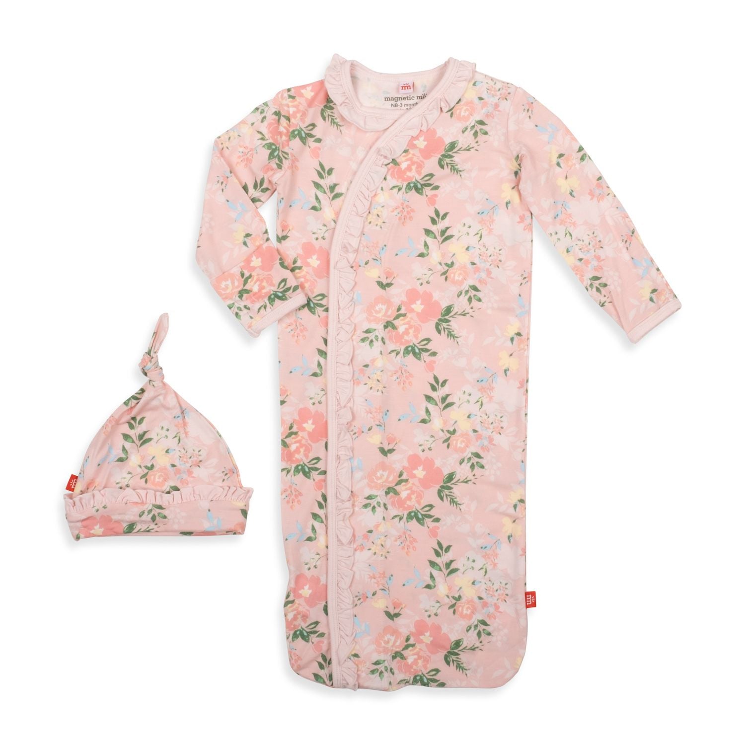 Ainslee Ruffle Placket Magnetic Gown Set