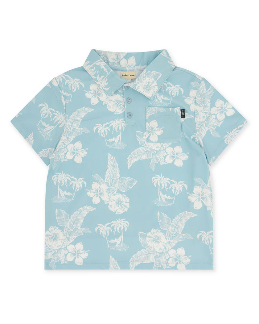 Crystal Blue Feel Good Tech Polo