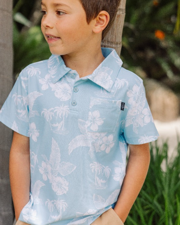 Crystal Blue Feel Good Tech Polo