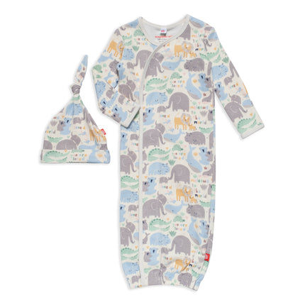 Little Lovin Organic Cotton Magnetic Gown Set