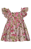 Pink Floral Smocked Dress