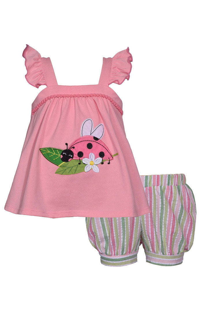 Ladybug Applique Set Children's Outfit