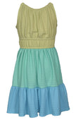 Aqua Colorblock Knit Gauze Dress