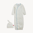 Tiny Tides Blue Organic Cotton Magnetic Gown + Hat Set