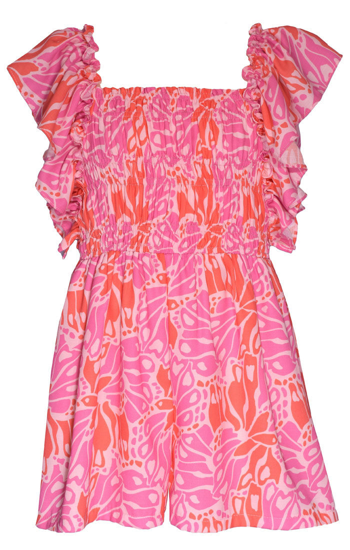 Fuchsia Smocked Romper