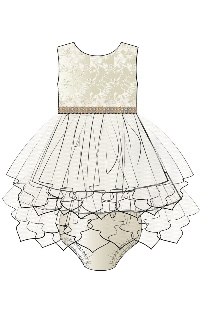 Gold Hanky Hem Dress