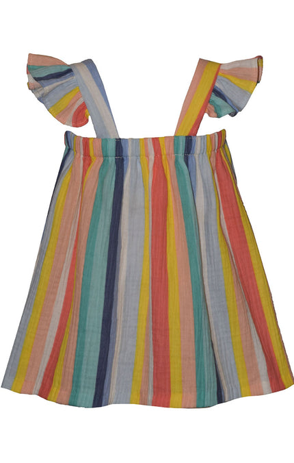 Sea Striped Flutter Dress and Headband Set