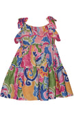 Floral Abstract Tie Shoulder Dress