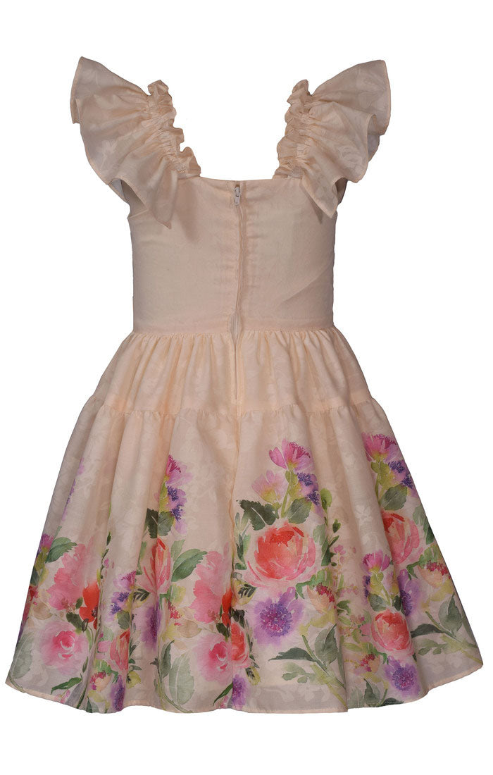 Floral Peasant Sleeve Dress with Hat