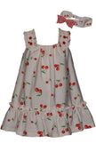 Cherry Dress and Headband Set