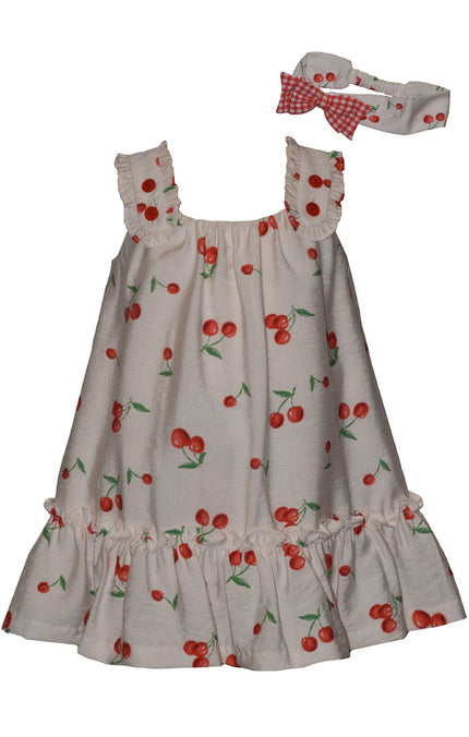 Cherry Dress and Headband Set