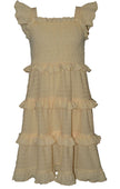 Yellow Smocked Ruffle Dress
