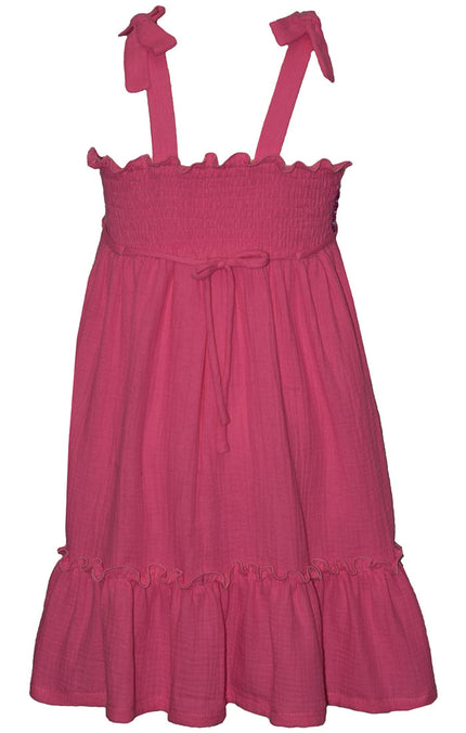 Pink Crochet Top Gauze Dress