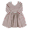 Peppermint Stripe Knit 3/4 Sleeve Twirl Dress