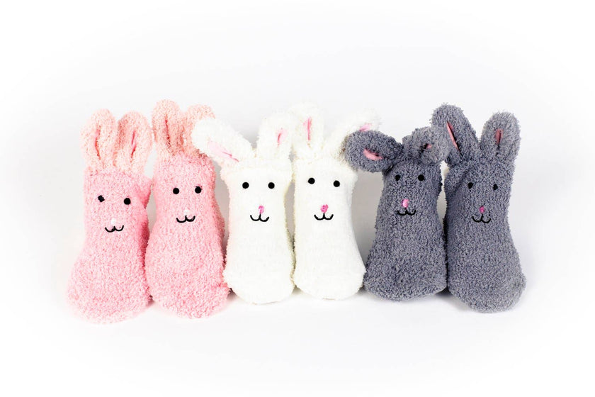 Fuzzy Easter Bunny Socks