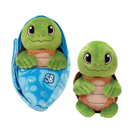 Creative Child Awards – Top Toy of the Year for 2021, 2022, & 2023 This baby turtle is ready to travel where your adventures take you! Comes complete with bubble-printed cloth sling so it can be worn or carried.