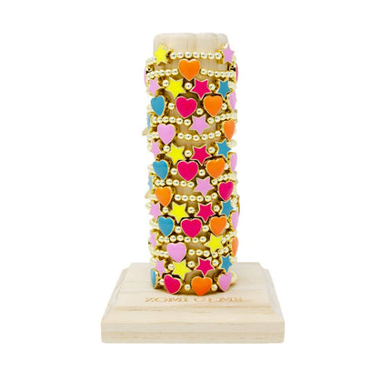 Must have in every shop, perfect for the counter top by the register. Tower Includes: 24 Assorted Kids Bead Bracelets with Charms. kids ages 3+ Towers are 7' in tall and 4' in at the base and hold 18-24 bracelets. ~Handmade with love~
