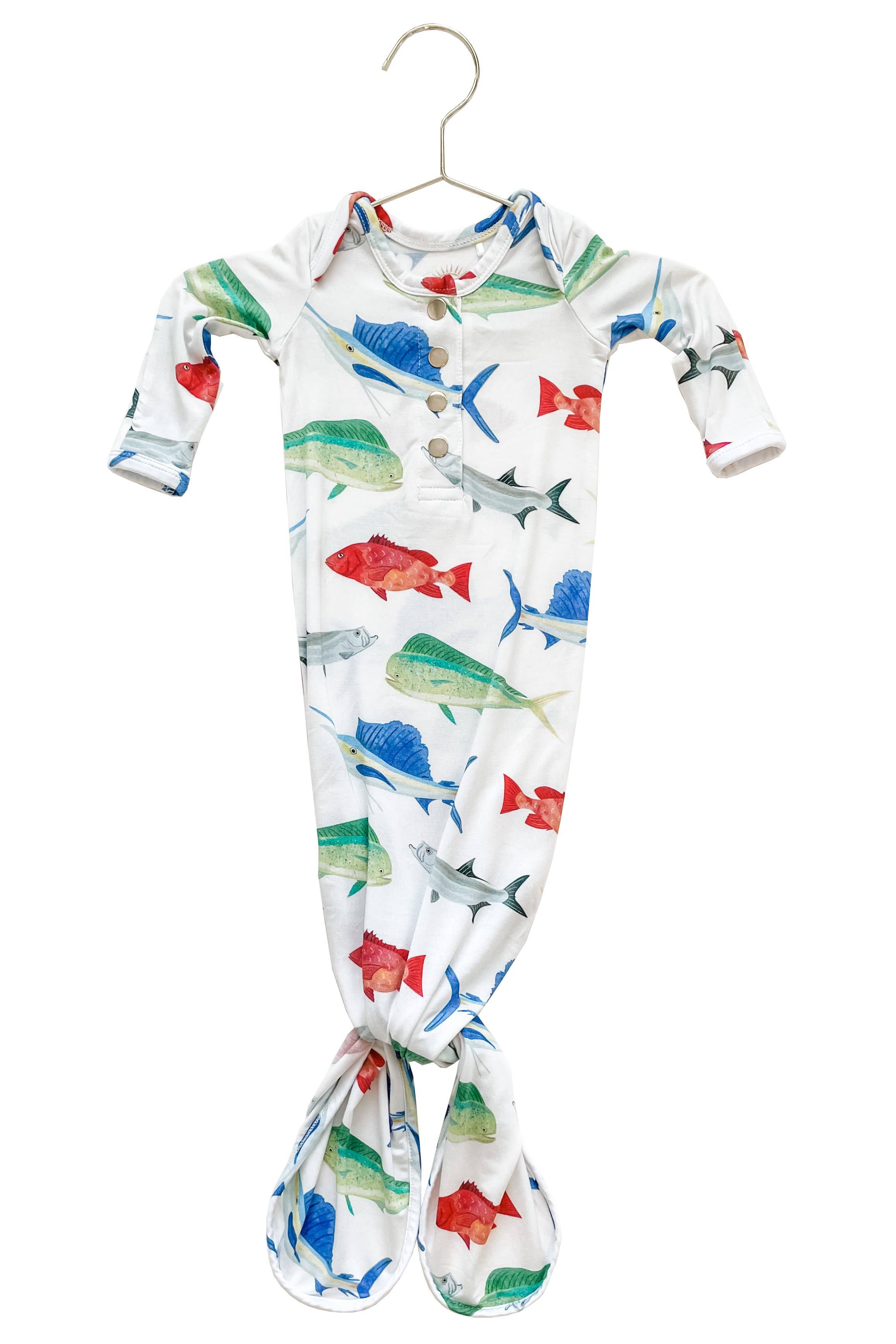 Fish Newborn Bamboo Knotted Gown