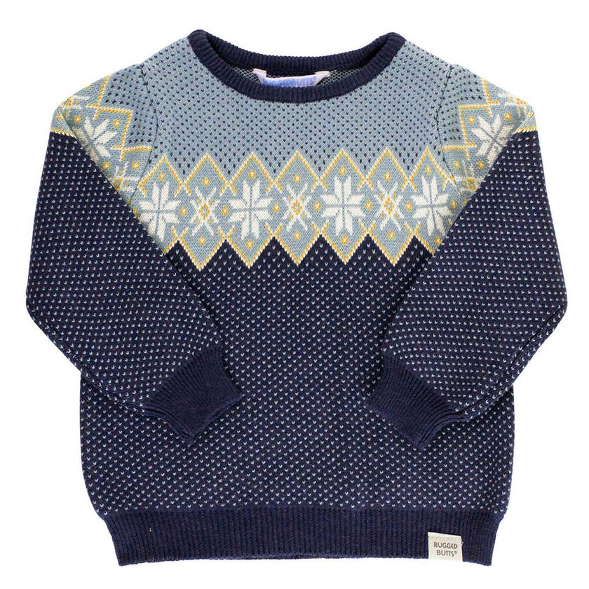 Antique Blue Knit Crew Neck Sweater
