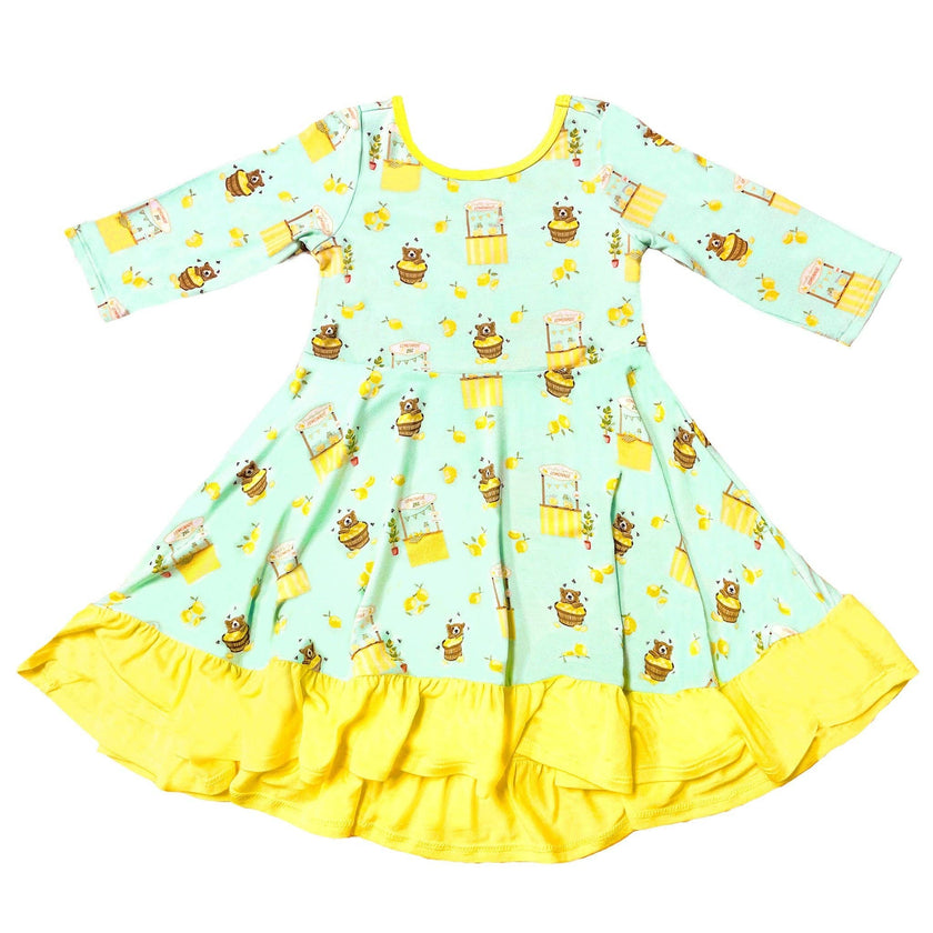 Lemonade Stands & Honey Bears Bamboo Ruffle Hi-Lo Twirling Dress
