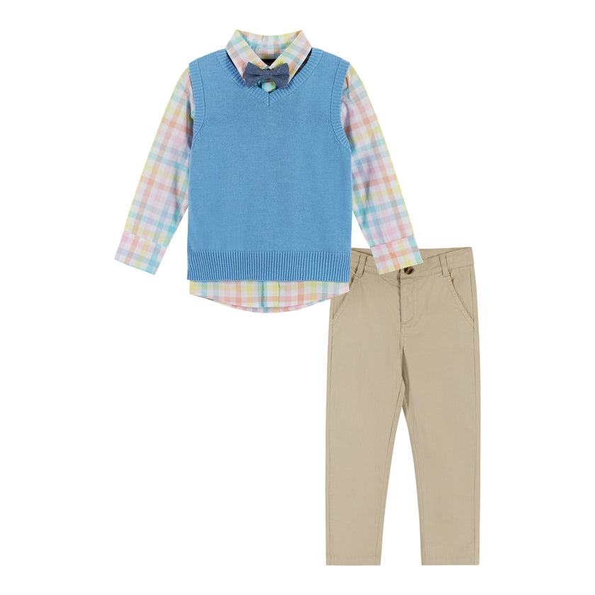 Sweater Vest Set - Sky Blue