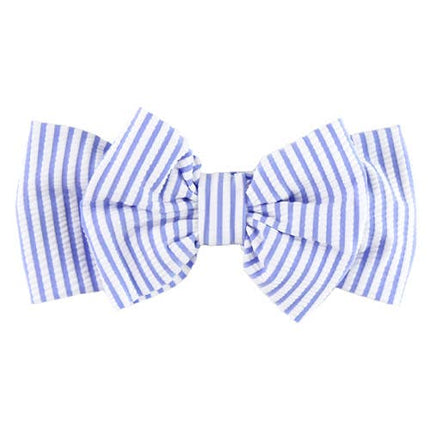Girls' Periwinkle Blue Seersucker Swim Bow Headband