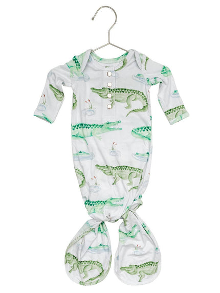 Alligator Newborn Bamboo Knotted Gown