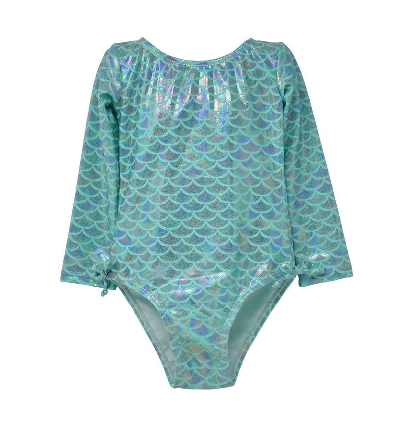 Kids UPF50+ Girls Charlie Long Sleeve Rash Guard Swimsuit