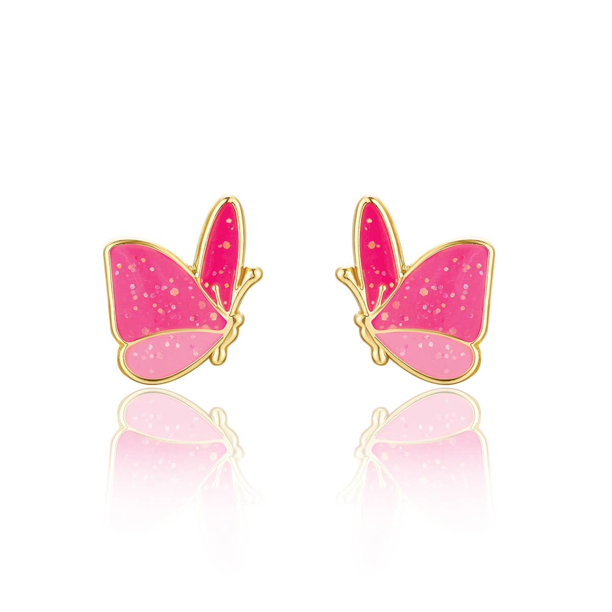 Glitter Butterfly Children's Stud Earrings