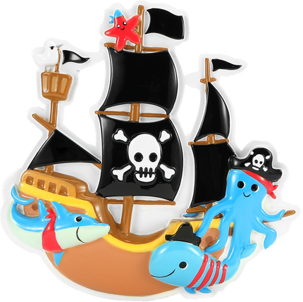 Pirate Ship Personalized Christmas Ornament