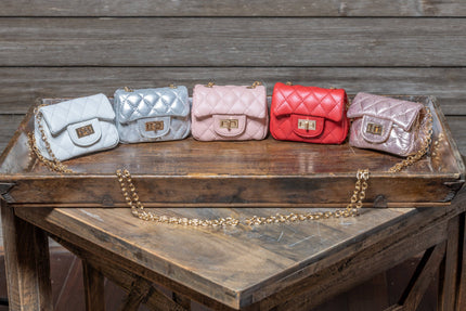 Quilted Purse with Gold Chain