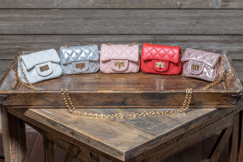 Quilted Purse with Gold Chain