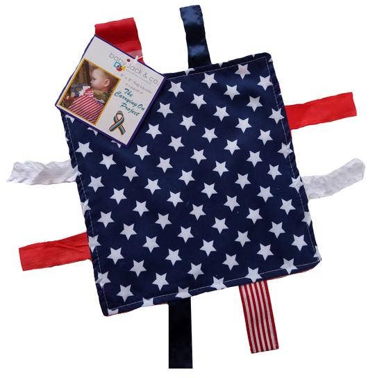 Crinkle Tag Square Toy-USA Flag Military