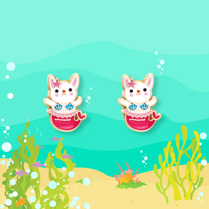 Bunny Mermaid Children's Stud Earrings