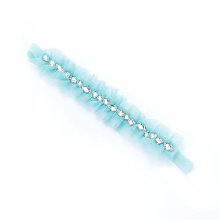 Lace Rhinestone Headband - Mint