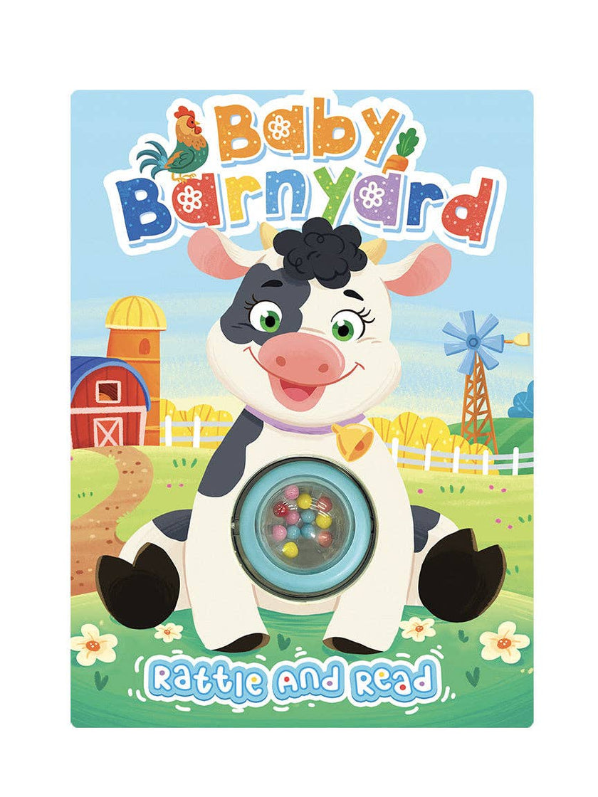 Baby Barnyard - Children's Rattle and Read Interactive Sensory Board Book with Spinning Rattle