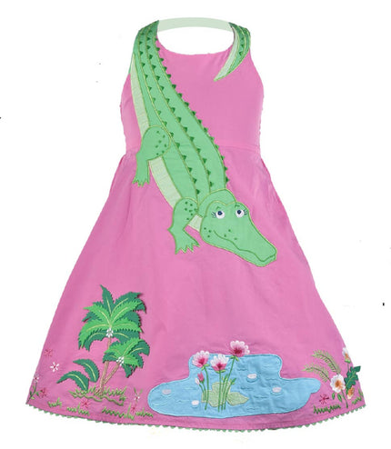 Alligator Applique Embroidered Dress