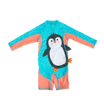 Baby Rashguard One Piece Swimsuit - Parker Penguin