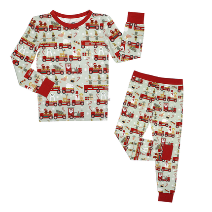 Christmas Train  Long Sleeve Kids Pajamas