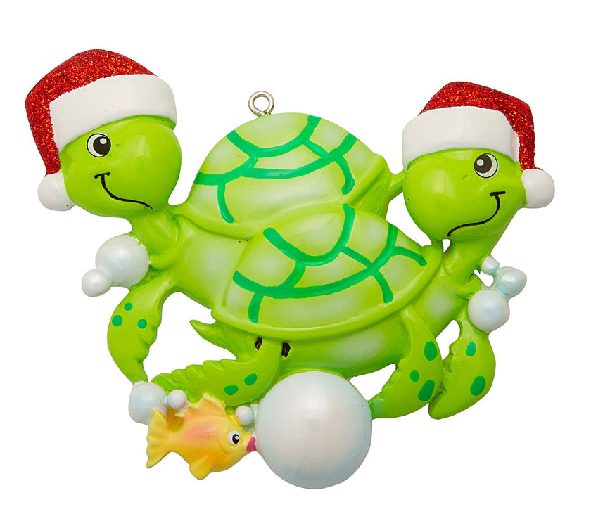 Turtle Couple Personalized Christmas Ornament