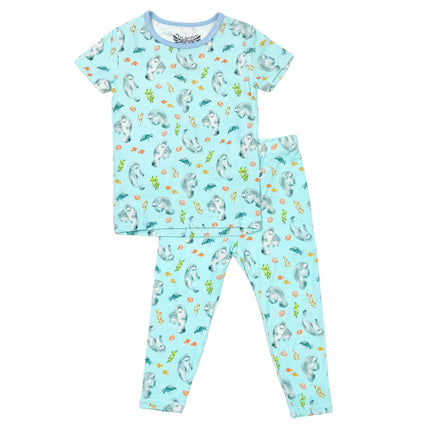 Get Your Float on Manatees Bamboo Short Sleeve Pajama Set (2T-12Y)