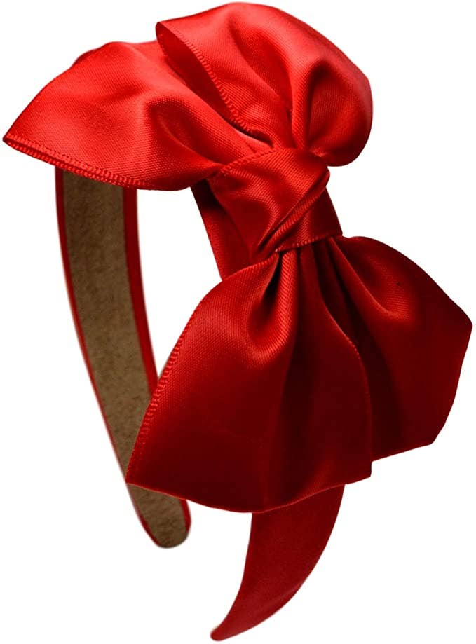 Girls Satin Bow Arch Headband -Assorted